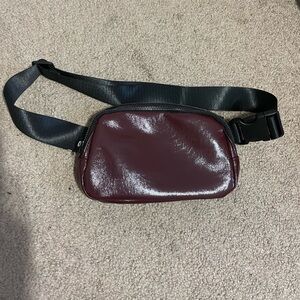 Maroon small Fanny pack vegan leather